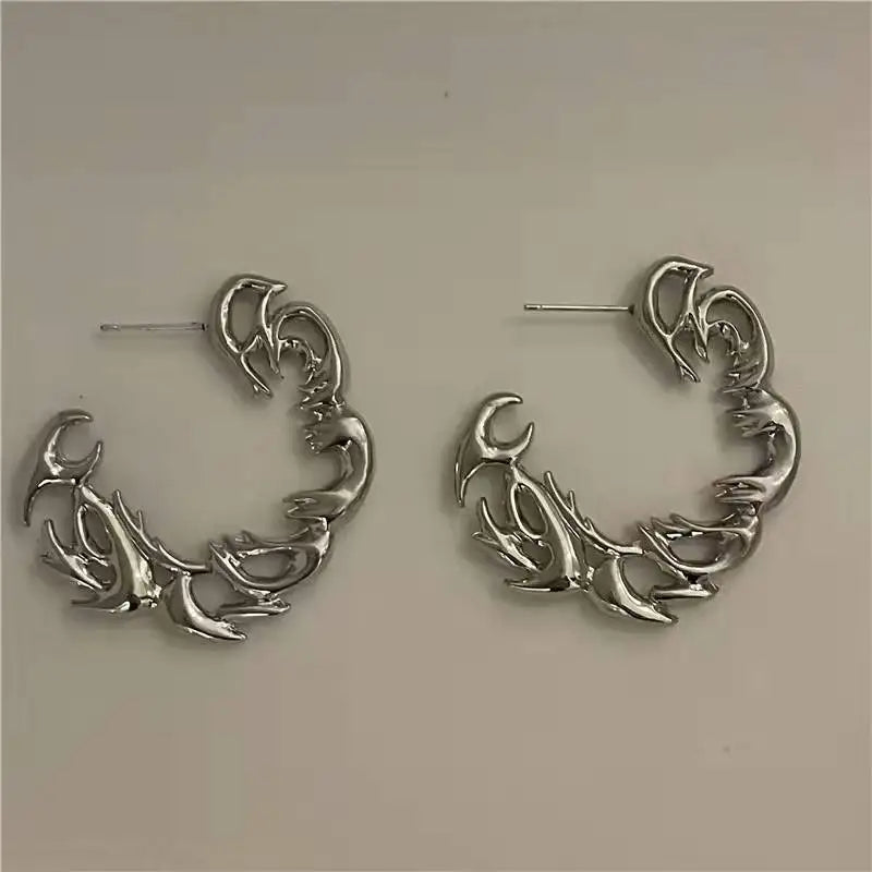 Butterfly Silver Flame Earrings for Women