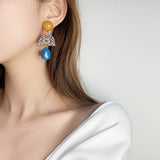Baroque Oil Painting Clip Earrings Bohemian No Piercing