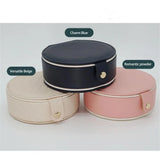 Round Jewelry Organizers Box Pendants Ring Earring Necklace Storage Case