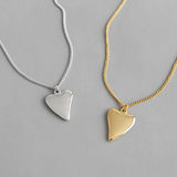 925 Silver Puffed Heart Pendant Necklace Gift for Her