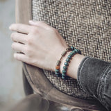 Green Bodhii Seed Bracelet Brass Charm Lucky Meditation Jewelry