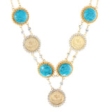 Crystal Jewelry Ottoman Coin Pendant Necklace Wedding Jewelry Gift