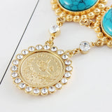 Crystal Jewelry Ottoman Coin Pendant Necklace Wedding Jewelry Gift