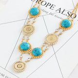 Crystal Jewelry Ottoman Coin Pendant Necklace Wedding Jewelry Gift
