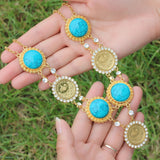 Crystal Jewelry Ottoman Coin Pendant Necklace Wedding Jewelry Gift