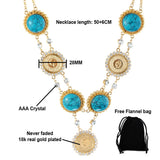 Crystal Jewelry Ottoman Coin Pendant Necklace Wedding Jewelry Gift