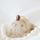Charm Ruby Faceted Adjustable Ring Silver Jewelry