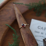 Charm Ruby Faceted Adjustable Ring Silver Jewelry
