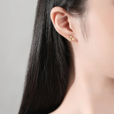 Star Shape Zircon Stud Silver Earrings Plated Small Party Jewelry