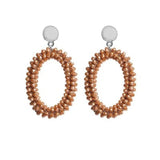 Crystal Earrings for Women Long Dangle Ellipse Jewelry Unique Style