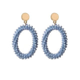 Crystal Earrings for Women Long Dangle Ellipse Jewelry Unique Style
