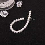 Pearls Ear Jackets Big Beads Stud Earrings For Women Jewelry