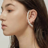 Pearls Ear Jackets Big Beads Stud Earrings For Women Jewelry