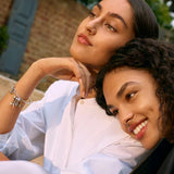 Silver Jewelry Center Bracelet for Women with Pendant Charms