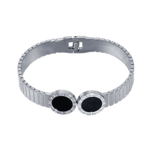 Titanium Steel Roman Numeral Bracelet for Women, Elegant Lady Jewelry Watch Band