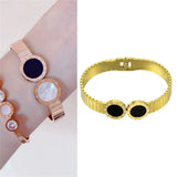 Titanium Steel Roman Numeral Bracelet for Women, Elegant Lady Jewelry Watch Band