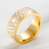 Stainless Steel Zircon Party Engagement Wedding Ring Set