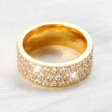 Stainless Steel Zircon Party Engagement Wedding Ring Set