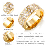 Stainless Steel Zircon Party Engagement Wedding Ring Set