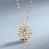 Sterling Silver 925 Four-Leaf Clover Necklace for Women