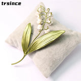 Pastoral Style Lily of The Valley Pearl Brooch