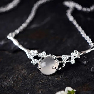 Plum Blossom Egg Pendant Necklace Retro Charm Women's Silver Jewelry