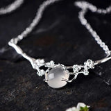 Plum Blossom Egg Pendant Necklace Retro Charm Women's Silver Jewelry