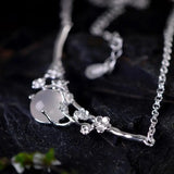 Plum Blossom Egg Pendant Necklace Retro Charm Women's Silver Jewelry