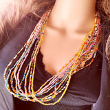 Beaded Charm Necklace 10 Piece Jewelry Set