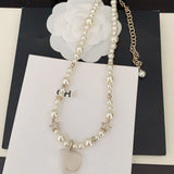 Vintage Pearl Necklace for Women, Diamond Jewelry Gift