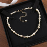Vintage Pearl Necklace for Women, Diamond Jewelry Gift