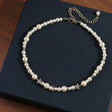 Vintage Pearl Necklace for Women, Diamond Jewelry Gift