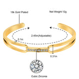 Personalized Cuff Bangle for Women Stainless Steel Bracelet Inlaid with Zircon