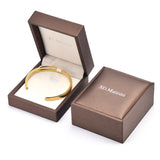 Personalized Cuff Bangle for Women Stainless Steel Bracelet Inlaid with Zircon