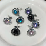 Saturn Planet Necklace Earrings Set Rhinestone Stainless Steel Jewelry Party