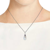 Moonstone Pendant Necklace Silver Chain Jewelry