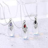 Moonstone Pendant Necklace Silver Chain Jewelry