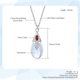 Moonstone Pendant Necklace Silver Chain Jewelry