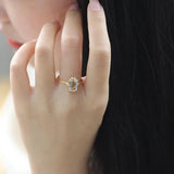 Vintage Crystal Diamond Adjustable Ring