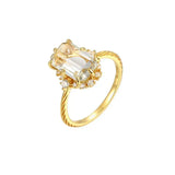 Vintage Crystal Diamond Adjustable Ring