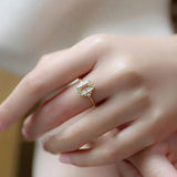 Vintage Crystal Diamond Adjustable Ring