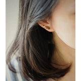 Inlaid Agate Wings Leaf Earrings Retro Light Charm Female Silver Jewelry