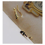 Inlaid Agate Wings Leaf Earrings Retro Light Charm Female Silver Jewelry