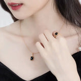 Japanese Agate Pendant Necklace Retro Light Nobl...