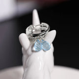 S925 Silver Oval Crystal Pendant Earrings