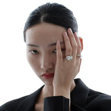 Thai Silver Irregular Opening Adjustable Ring Hip-Hop Jewelry