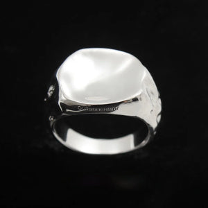 Thai Silver Irregular Opening Adjustable Ring Hip-Hop Jewelry