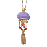 Geometric Inlaid Hetian Jade Palace Necklace Pendant