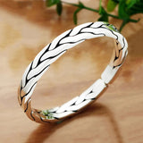 Thai Silver Braided Chain Bracelet Retro Chinese Jewelry