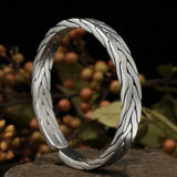 Thai Silver Braided Chain Bracelet for Women Retro Chinese Jewelry